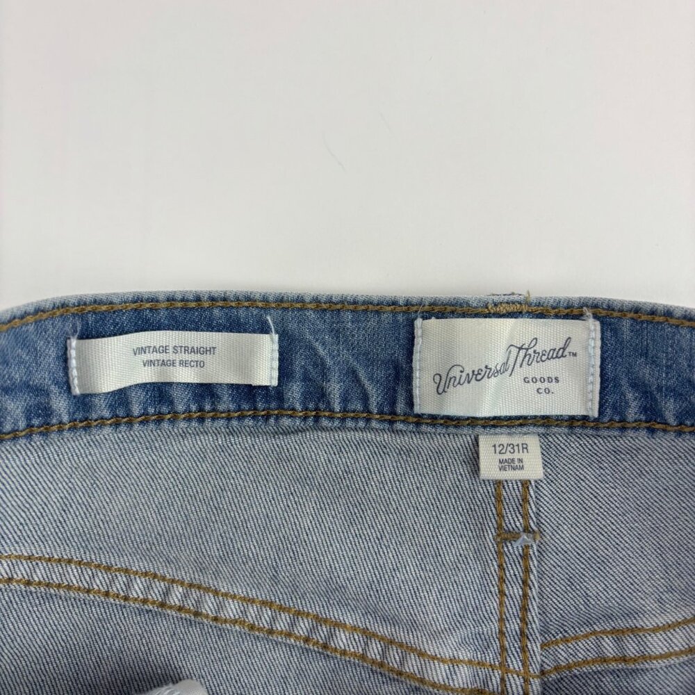 Universal Thread High Waist Jeans Womens Size 12 31R Light Wash Vintage Straight - Picture 9 of 11